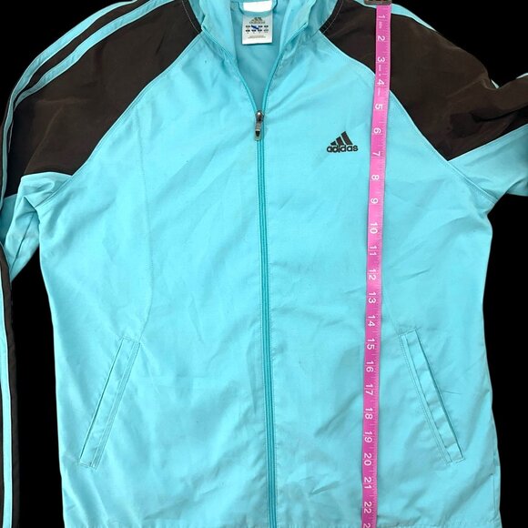 Adidas Track Jacket Turquoise with Brown Logo - Picture 7 of 8